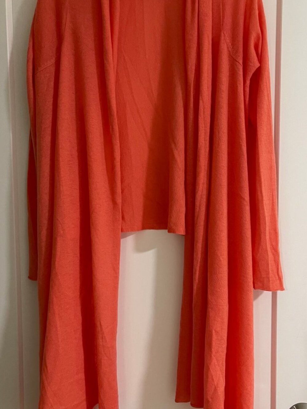 Margaret Coral Cashmere Open-Front Cardigan Size L